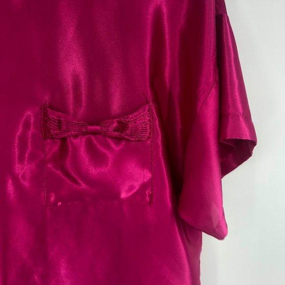 Vintage Sleep Shirt Dress Nightie Magenta Large - Picture 5 of 6